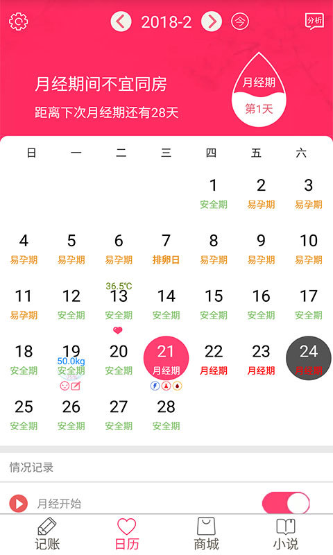 排卵期安全期日历第6张手机截图