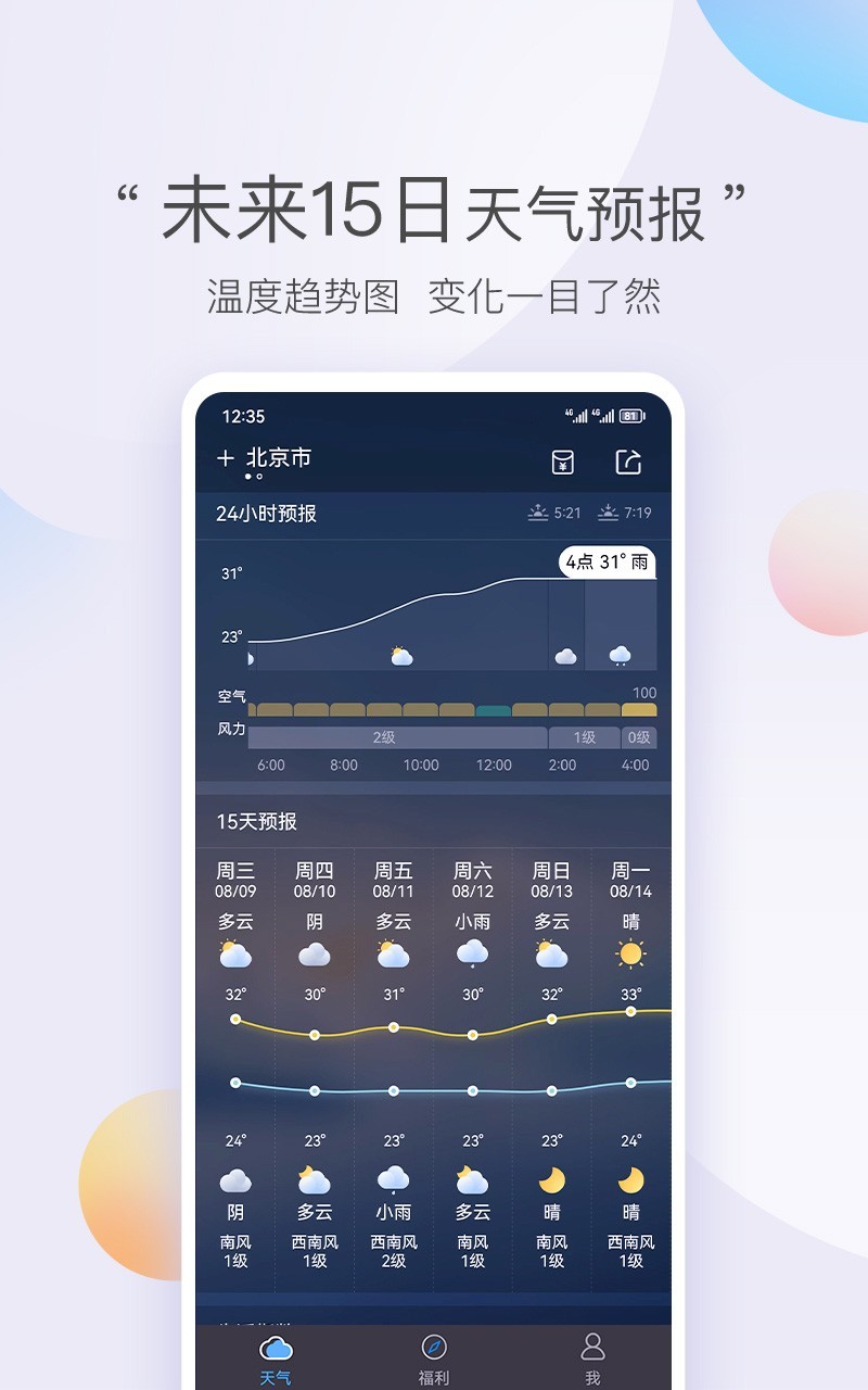 墨迹天气极速版第2张手机截图