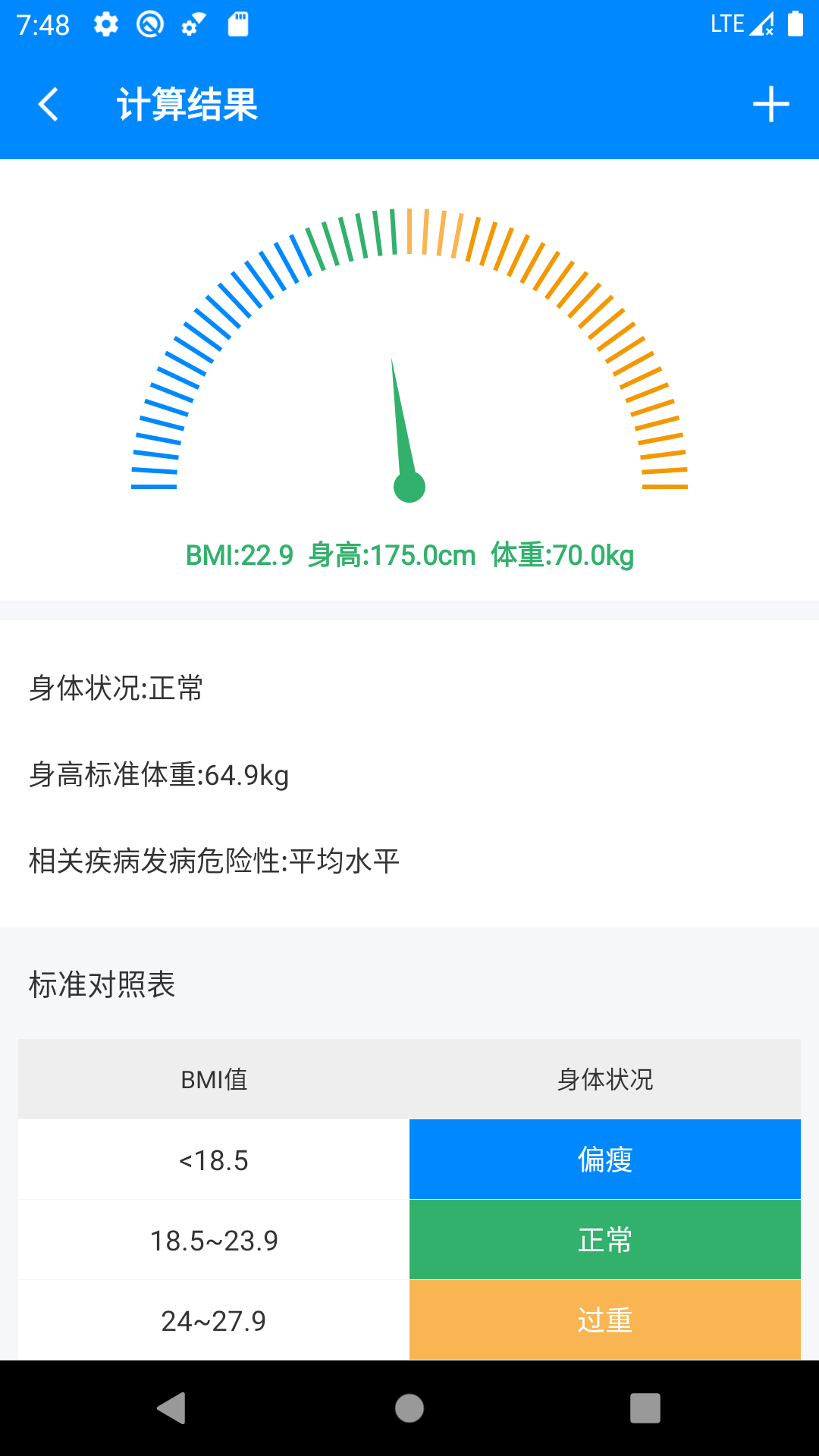 BMI计算器第2张手机截图