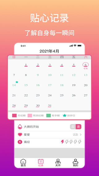 大姨妈生理期提醒app软件封面