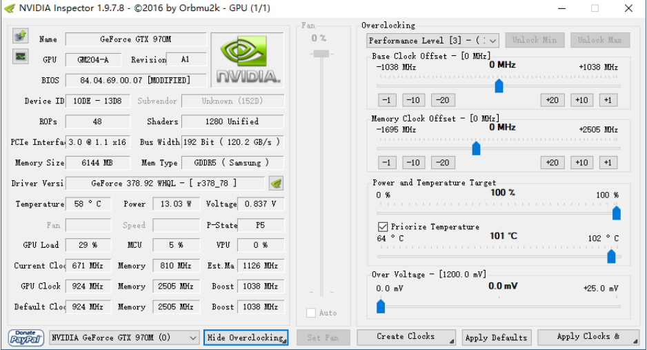 NVIDIA Inspector Screenshot