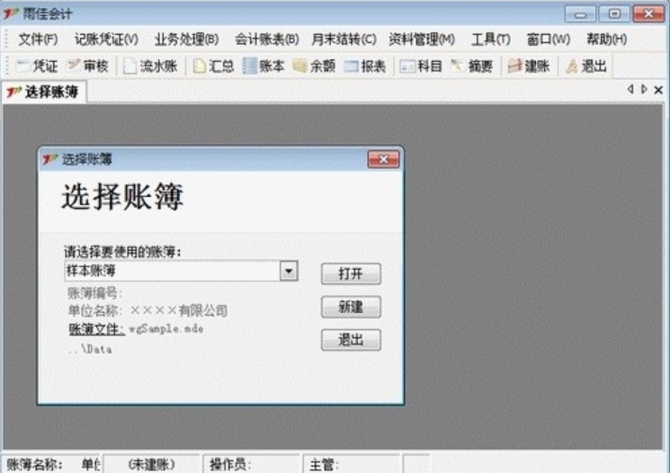 雨佳会计软件界面截图