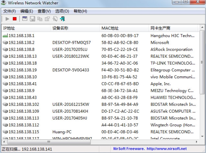 Feature overview of Wireless Network Watcher