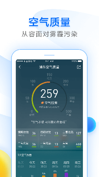 天气APP界面